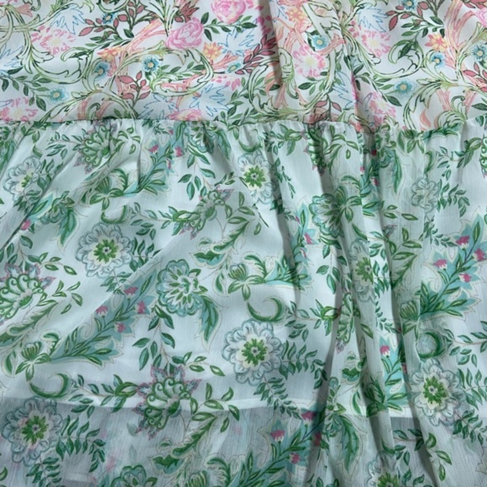 House of Harlow 1960 X Revolve Floral Tiered Flutter Lace Maxi Dress Size Small - Picture 5 of 14